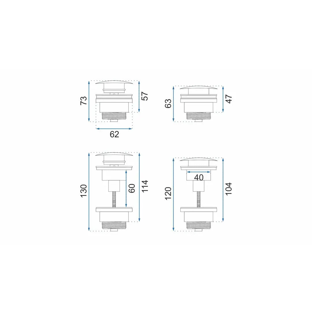 Universal Click-Clack Ablaufventil – Gebürstetes Gold