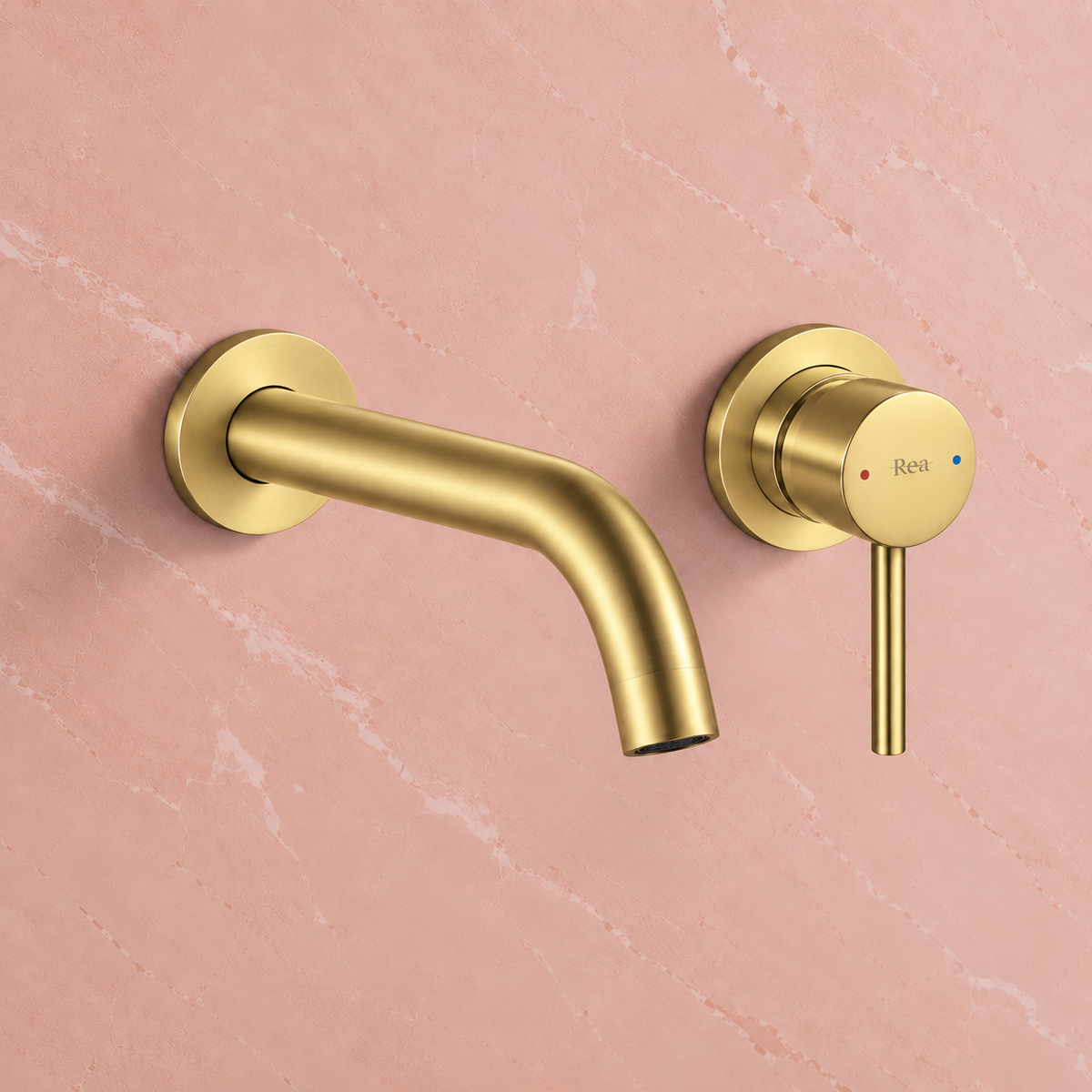 Unterputz-Waschtischarmatur REA Lungo – gebürstetes Gold mit BOX-System