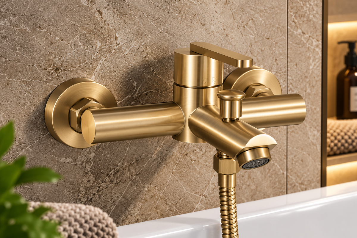 Badewannenarmatur REA Ontario – Gold gebürstet