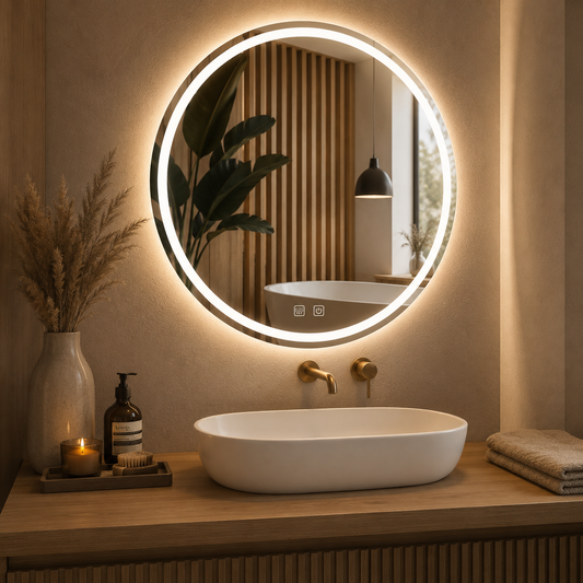 LED Badspiegel Rund 60 cm – Anti-Beschlag & Hintergrundbeleuchtung
