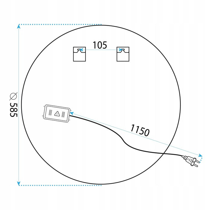 LED Badspiegel Rund 60 cm – Anti-Beschlag & Hintergrundbeleuchtung