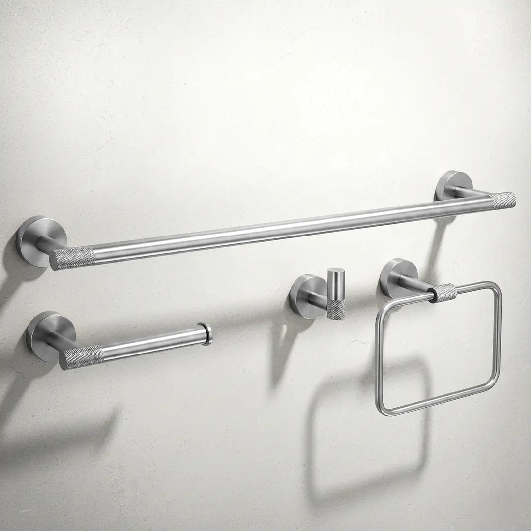 REA GRID Badaccessoires-Set 4-teilig – Nickel gebürstet