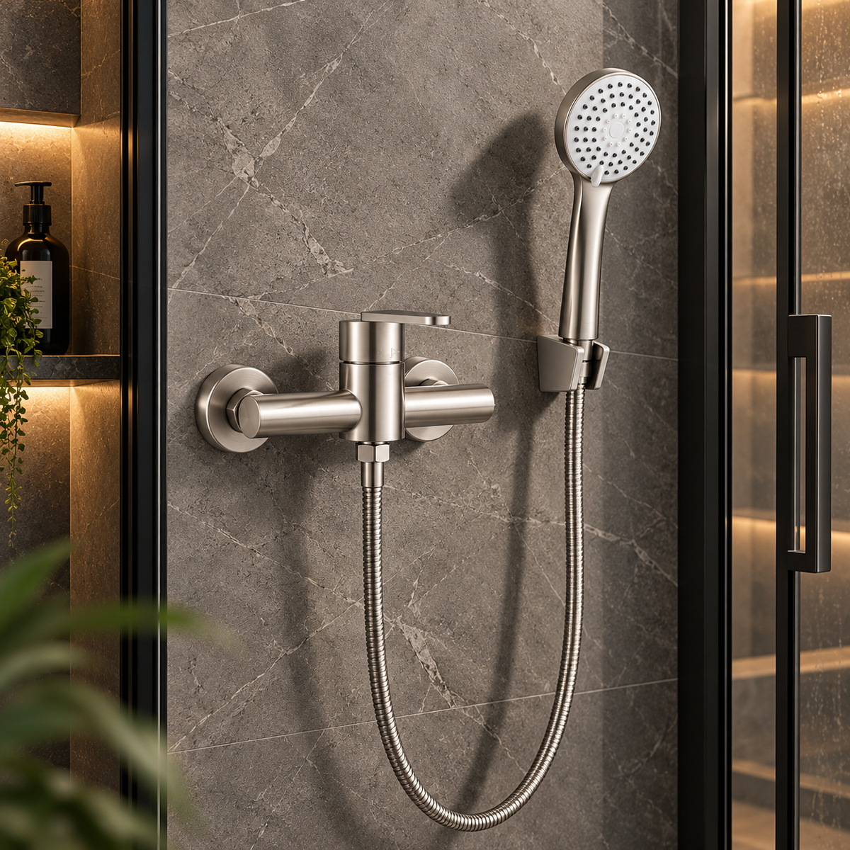 Duscharmatur REA Ontario – gebürstetes Nickel mit Handbrause