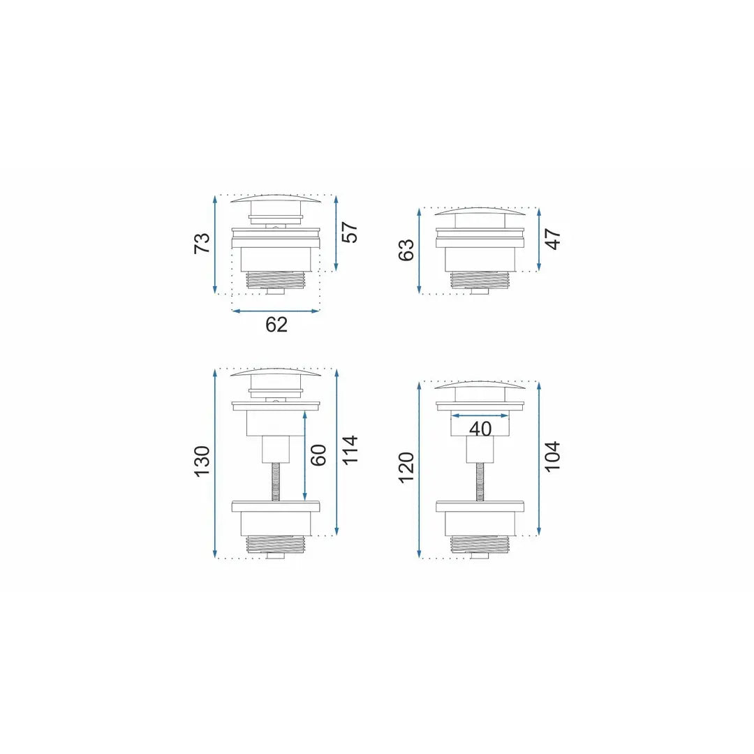 Universal Click-Clack Ablaufventil – Gebürstetes Kupfer
