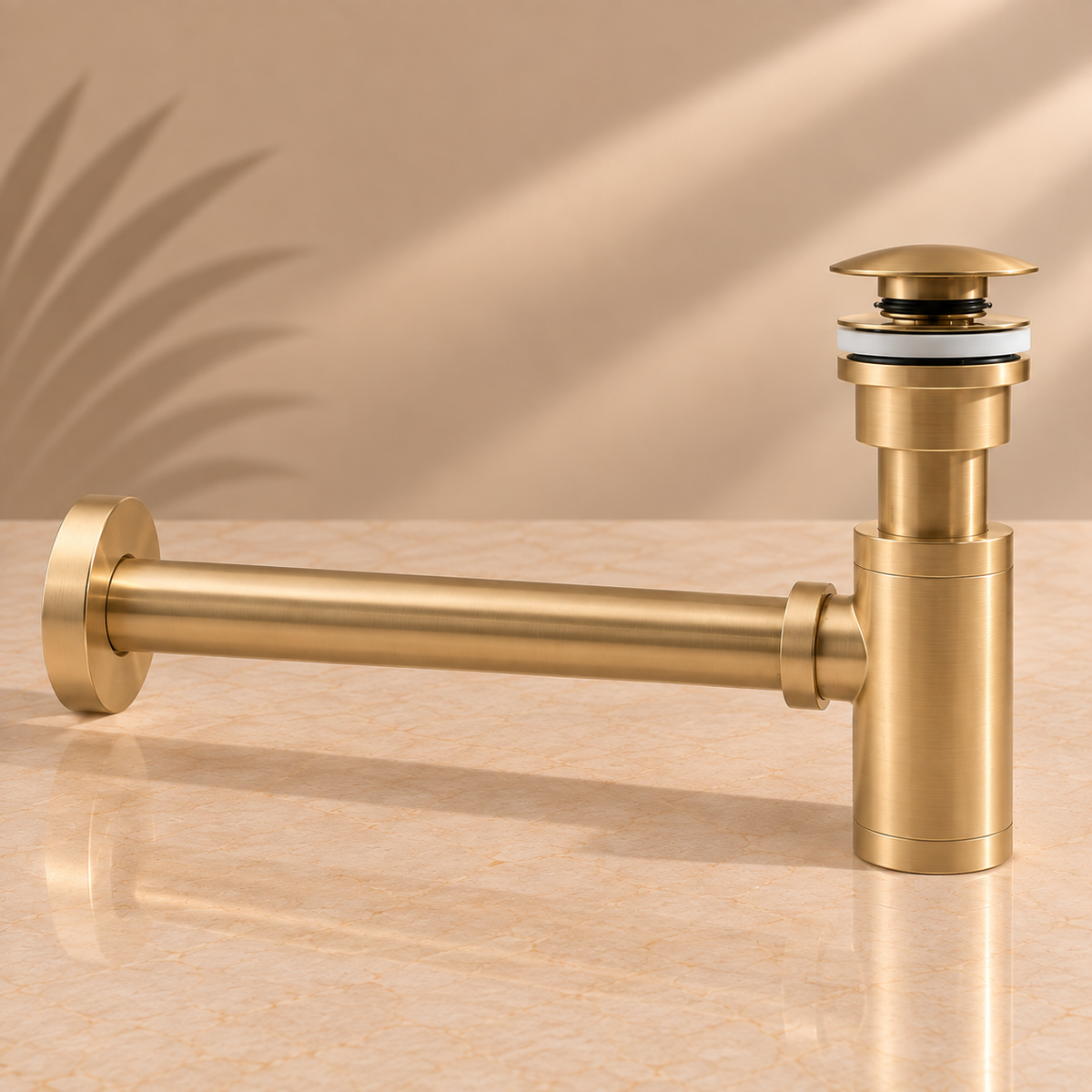 Waschtischsiphon mit Click-Clack – Gebürstetes Gold